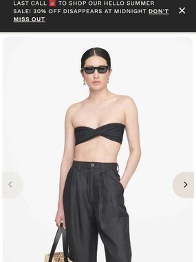 Anine Bing Black Rosa Twist Bandeau Bikini Top and bottom
